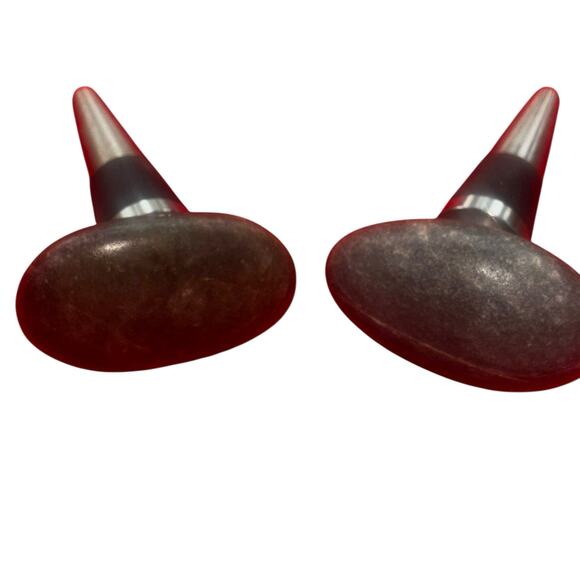 Pair of Natural Stone Wine Stoppers Handcrafted by Sea Stones 2003 New England - Picture 5 of 7